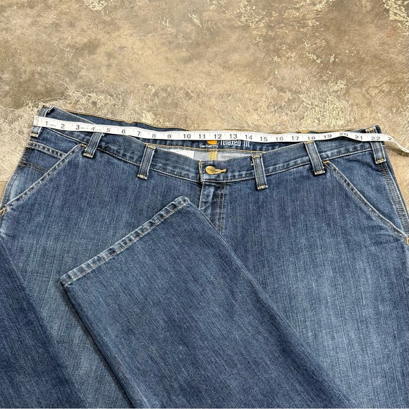 Carhartt Relaxed Fit Carpenter Jeans Workwear Utility Denim - Picture 5 of 9